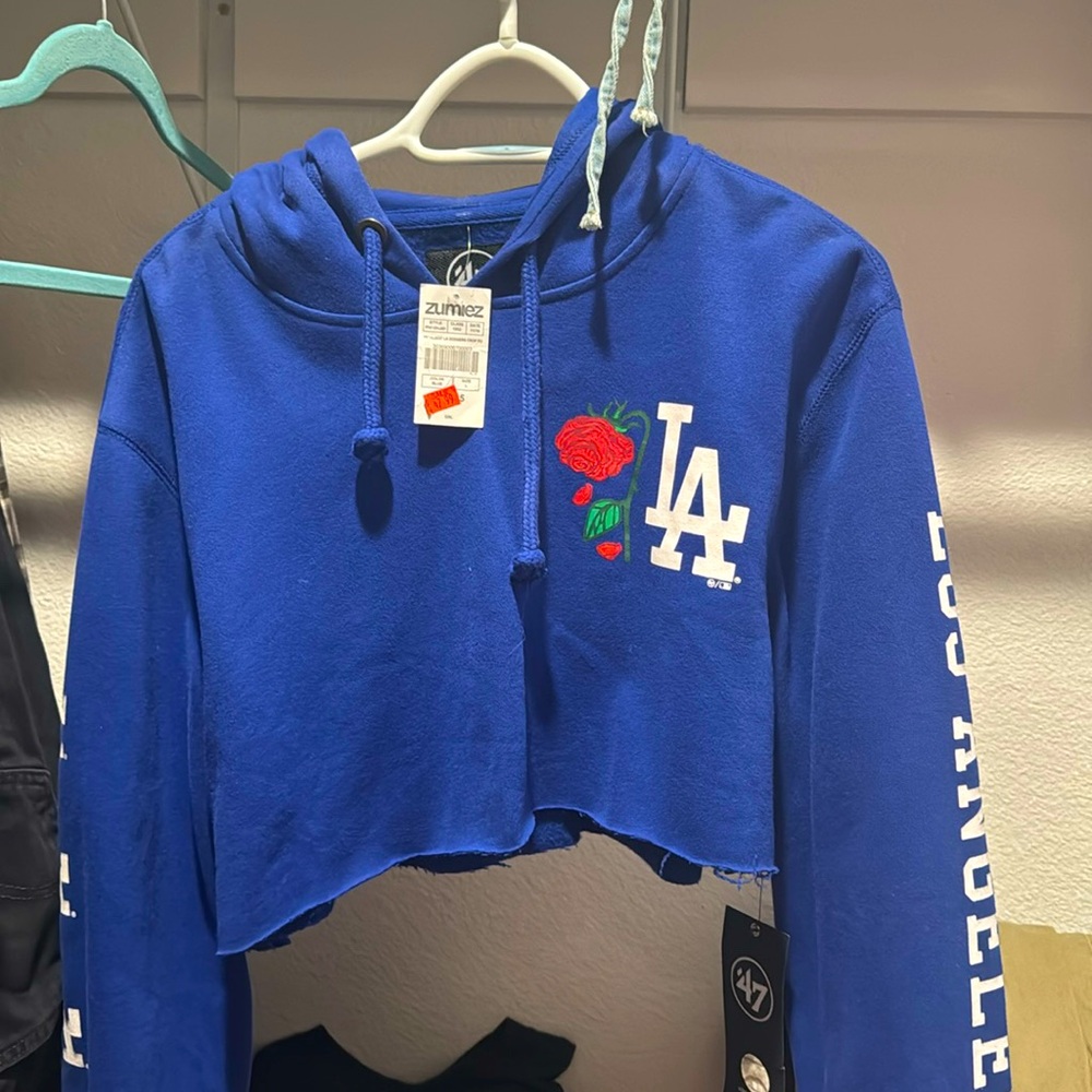 Los angeles dodger cropped hoodie